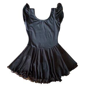 CAPEZIO Black Ballet Tutu Girls Intermediate Int 6 6X Skirted Leotard Dancewear